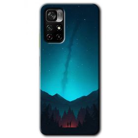 Poco M4 Pro 5G Night Fores Mount Baskılı Uyumlu Silikon Kılıf