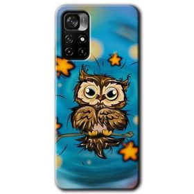Poco M4 Pro 5G Owl Bird Stars Baskılı Uyumlu Silikon Kılıf
