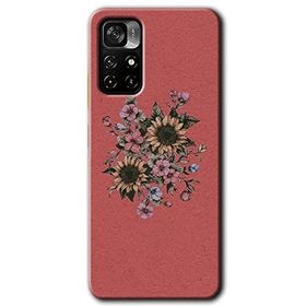 Poco M4 Pro 5G Retro Çiçek Baskılı Uyumlu Silikon Kılıf