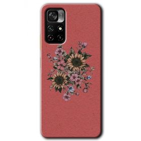 Poco M4 Pro 5G Retro Çiçek Baskılı Uyumlu Silikon Kılıf