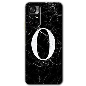 Poco M4 Pro 5G Siyah Mermer Desenli Ö Harfi Baskılı Uyumlu Silikon Kılıf