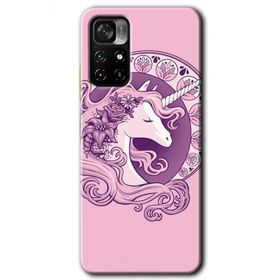 Poco M4 Pro 5G Unicorn Pembe Baskılı Uyumlu Silikon Kılıf
