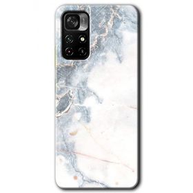 Poco M4 Pro 5G White Marble Baskılı Uyumlu Silikon Kılıf