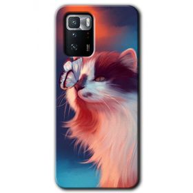 Poco X3 GT Cat Butterfly Baskılı Uyumlu Silikon Kılıf