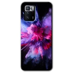 Poco X3 GT Color Splash Purple Baskılı Uyumlu Silikon Kılıf
