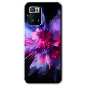 Poco X3 GT Color Splash Purple Baskılı Uyumlu Silikon Kılıf