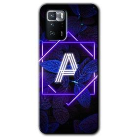 Poco X3 GT Dark Neon Yaprak A Harfi Baskılı Uyumlu Silikon Kılıf