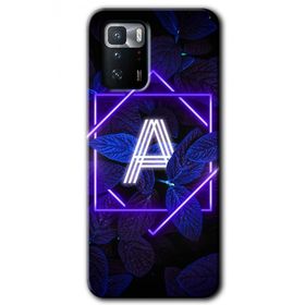 Poco X3 GT Dark Neon Yaprak A Harfi Baskılı Uyumlu Silikon Kılıf