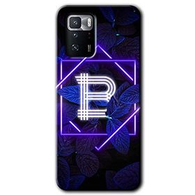 Poco X3 GT Dark Neon Yaprak B Harfi Baskılı Uyumlu Silikon Kılıf