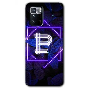 Poco X3 GT Dark Neon Yaprak B Harfi Baskılı Uyumlu Silikon Kılıf