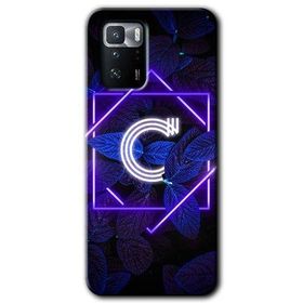 Poco X3 GT Dark Neon Yaprak Ç Harfi Baskılı Uyumlu Silikon Kılıf