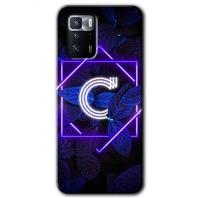 Poco X3 GT Dark Neon Yaprak Ç Harfi Baskılı Uyumlu Silikon Kılıf