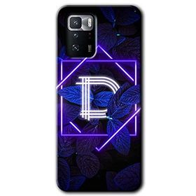 Poco X3 GT Dark Neon Yaprak D Harfi Baskılı Uyumlu Silikon Kılıf