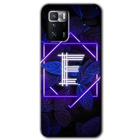 Poco X3 GT Dark Neon Yaprak E Harfi Baskılı Uyumlu Silikon Kılıf