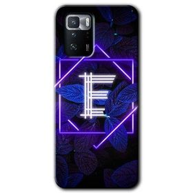 Poco X3 GT Dark Neon Yaprak E Harfi Baskılı Uyumlu Silikon Kılıf