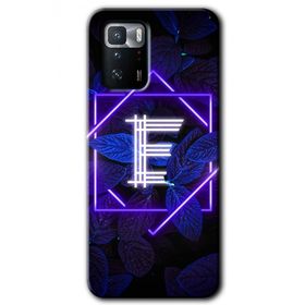 Poco X3 GT Dark Neon Yaprak E Harfi Baskılı Uyumlu Silikon Kılıf