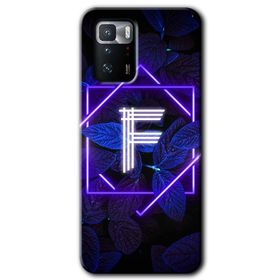 Poco X3 GT Dark Neon Yaprak F Harfi Baskılı Uyumlu Silikon Kılıf