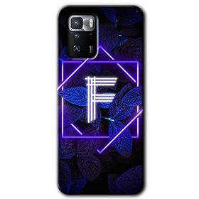 Poco X3 GT Dark Neon Yaprak F Harfi Baskılı Uyumlu Silikon Kılıf