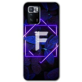 Poco X3 GT Dark Neon Yaprak F Harfi Baskılı Uyumlu Silikon Kılıf