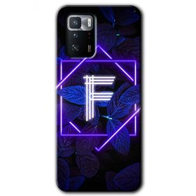 Poco X3 GT Dark Neon Yaprak F Harfi Baskılı Uyumlu Silikon Kılıf