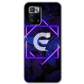 Poco X3 GT Dark Neon Yaprak G Harfi Baskılı Uyumlu Silikon Kılıf