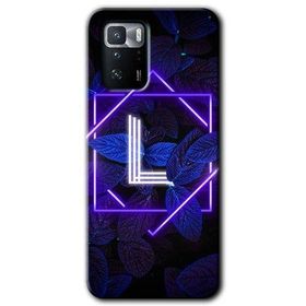 Poco X3 GT Dark Neon Yaprak L Harfi Baskılı Uyumlu Silikon Kılıf