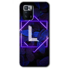 Poco X3 GT Dark Neon Yaprak L Harfi Baskılı Uyumlu Silikon Kılıf