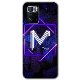 Poco X3 GT Dark Neon Yaprak M Harfi Baskılı Uyumlu Silikon Kılıf