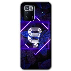 Poco X3 GT Dark Neon Yaprak S Harfi Baskılı Uyumlu Silikon Kılıf