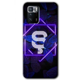 Poco X3 GT Dark Neon Yaprak S Harfi Baskılı Uyumlu Silikon Kılıf