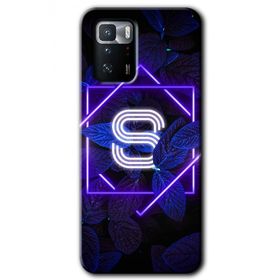 Poco X3 GT Dark Neon Yaprak S Harfi Baskılı Uyumlu Silikon Kılıf