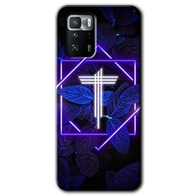 Poco X3 GT Dark Neon Yaprak T Harfi Baskılı Uyumlu Silikon Kılıf
