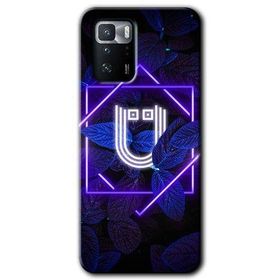 Poco X3 GT Dark Neon Yaprak Ü Harfi Baskılı Uyumlu Silikon Kılıf