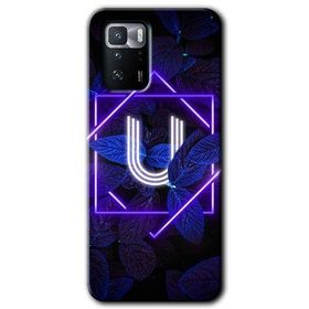 Poco X3 GT Dark Neon Yaprak Ü Harfi Baskılı Uyumlu Silikon Kılıf