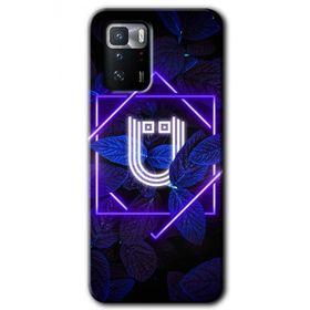 Poco X3 GT Dark Neon Yaprak Ü Harfi Baskılı Uyumlu Silikon Kılıf