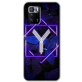 Poco X3 GT Dark Neon Yaprak Y Harfi Baskılı Uyumlu Silikon Kılıf