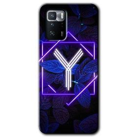 Poco X3 GT Dark Neon Yaprak Y Harfi Baskılı Uyumlu Silikon Kılıf