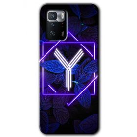 Poco X3 GT Dark Neon Yaprak Y Harfi Baskılı Uyumlu Silikon Kılıf