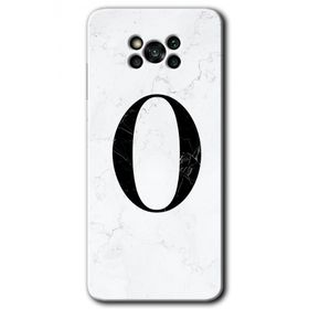 Poco X3 NFC Beyaz Mermer Desenli Ö Harfi Baskılı Uyumlu Silikon Kılıf