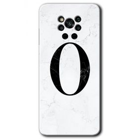 Poco X3 NFC Beyaz Mermer Desenli Ö Harfi Baskılı Uyumlu Silikon Kılıf