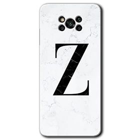 Poco X3 NFC Beyaz Mermer Desenli Z Harfi Baskılı Uyumlu Silikon Kılıf