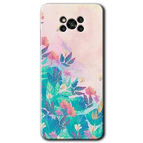 Poco X3 NFC Çizim Yapraklar Baskılı Uyumlu Silikon Kılıf