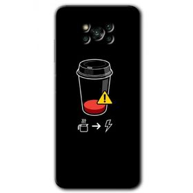 Poco X3 NFC Coffee Battery Baskılı Uyumlu Silikon Kılıf