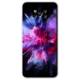 Poco X3 NFC Color Splash Purple Baskılı Uyumlu Silikon Kılıf