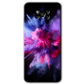 Poco X3 NFC Color Splash Purple Baskılı Uyumlu Silikon Kılıf