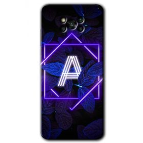 Poco X3 NFC Dark Neon Yaprak A Harfi Baskılı Uyumlu Silikon Kılıf
