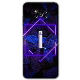 Poco X3 NFC Dark Neon Yaprak İ Harfi Baskılı Uyumlu Silikon Kılıf