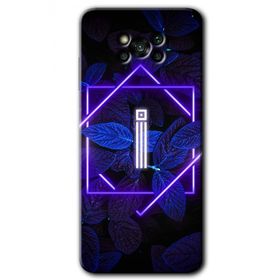 Poco X3 NFC Dark Neon Yaprak İ Harfi Baskılı Uyumlu Silikon Kılıf
