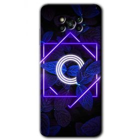 Poco X3 NFC Dark Neon Yaprak O Harfi Baskılı Uyumlu Silikon Kılıf