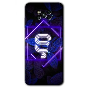 Poco X3 NFC Dark Neon Yaprak S Harfi Baskılı Uyumlu Silikon Kılıf